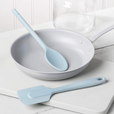 Zeal Silicone Spatula & Traditional Spoon Set in Duck Egg Blue