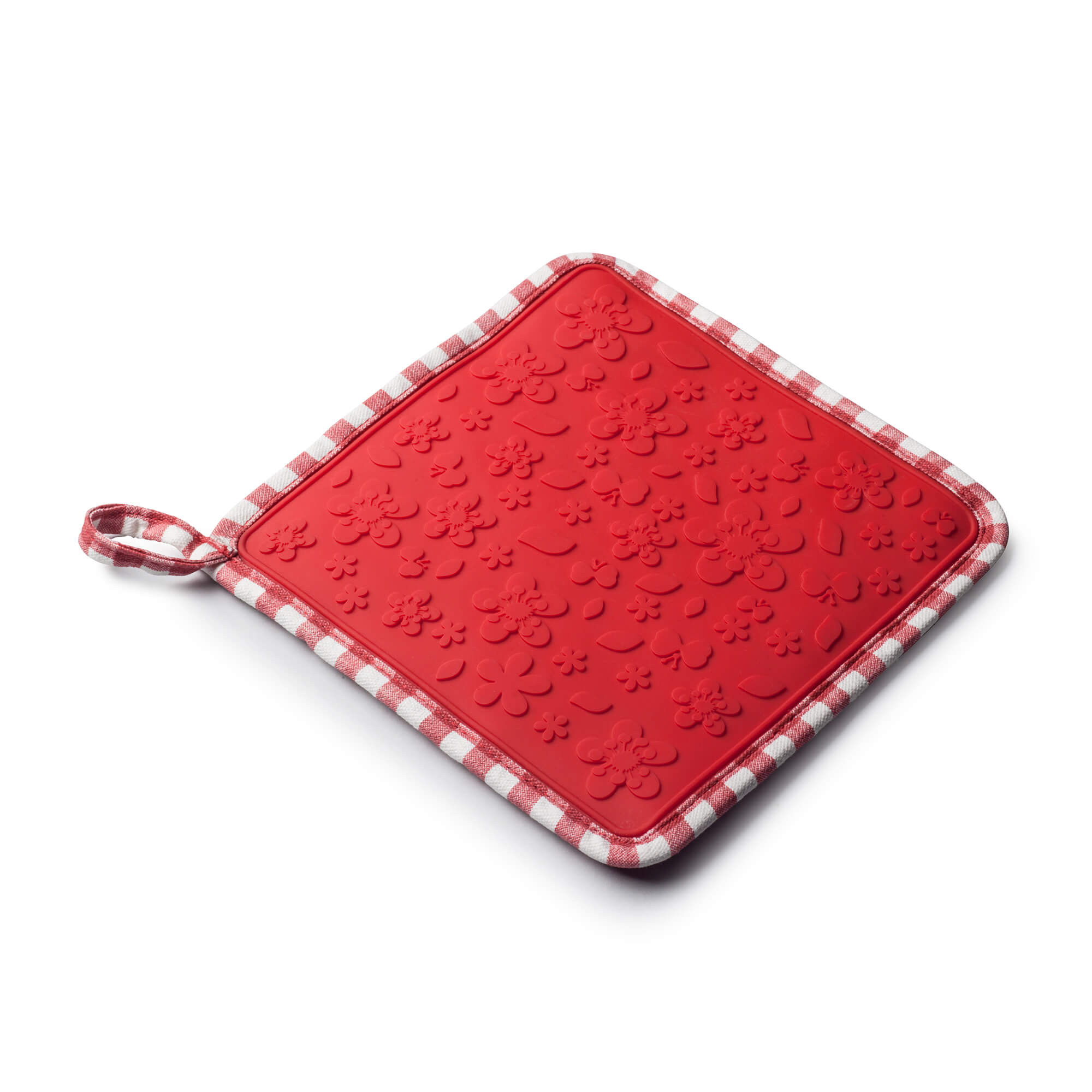 Red Square Shaped Hot Mat and Grab silicone side