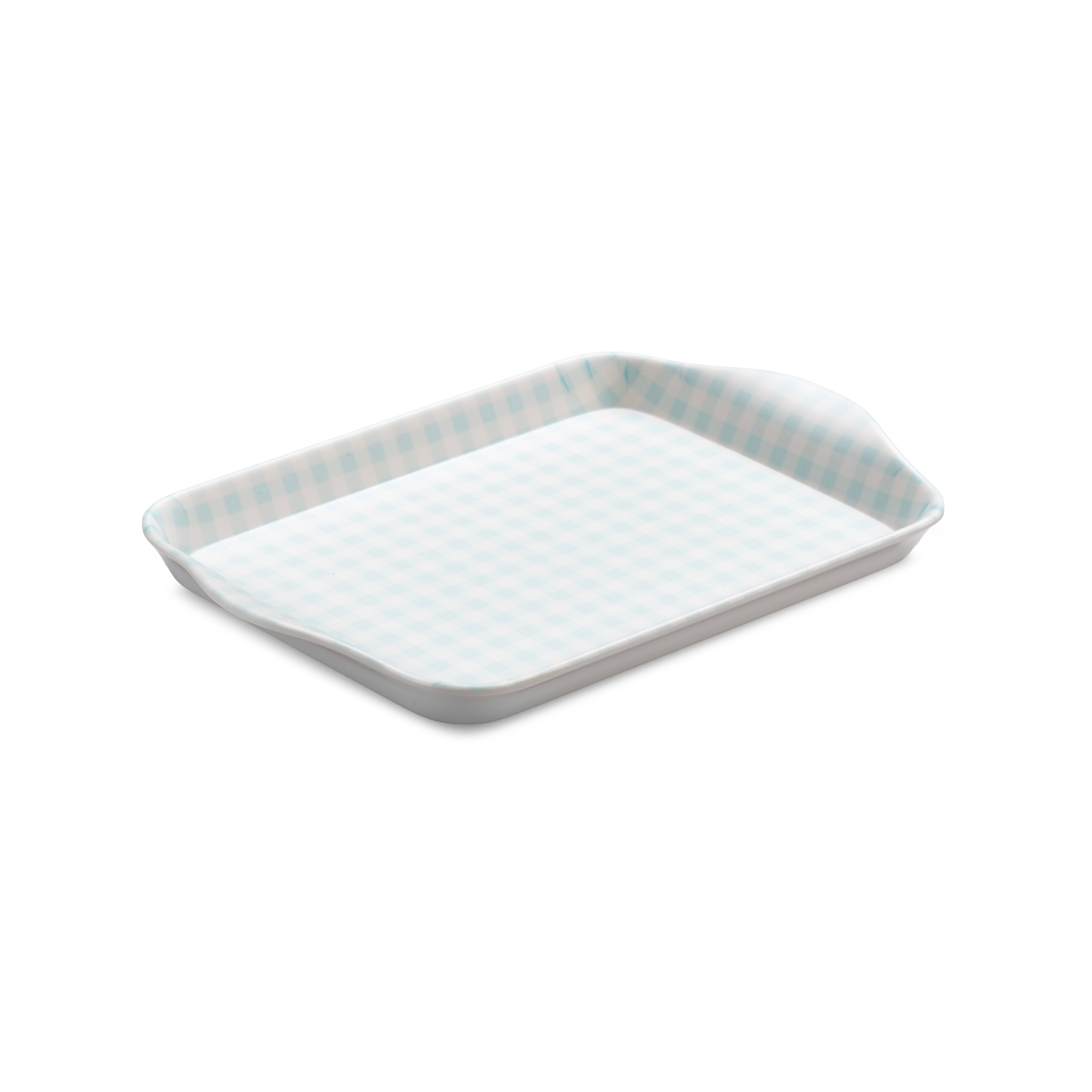Premium Melamine Gingham Tray, Mini