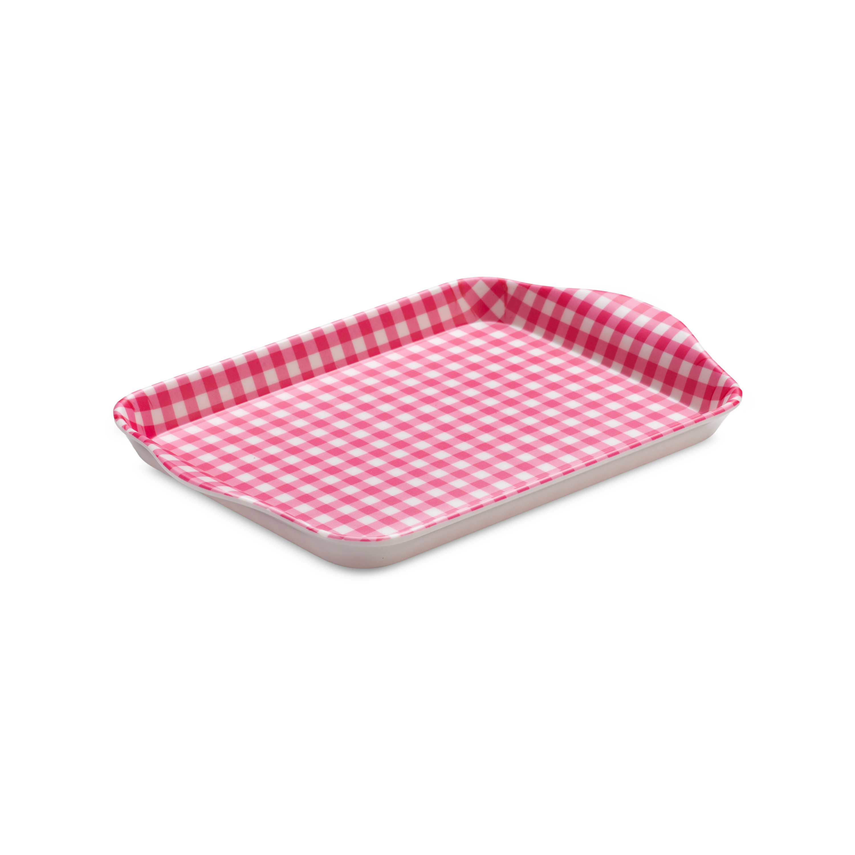 Premium Melamine Gingham Tray, Mini