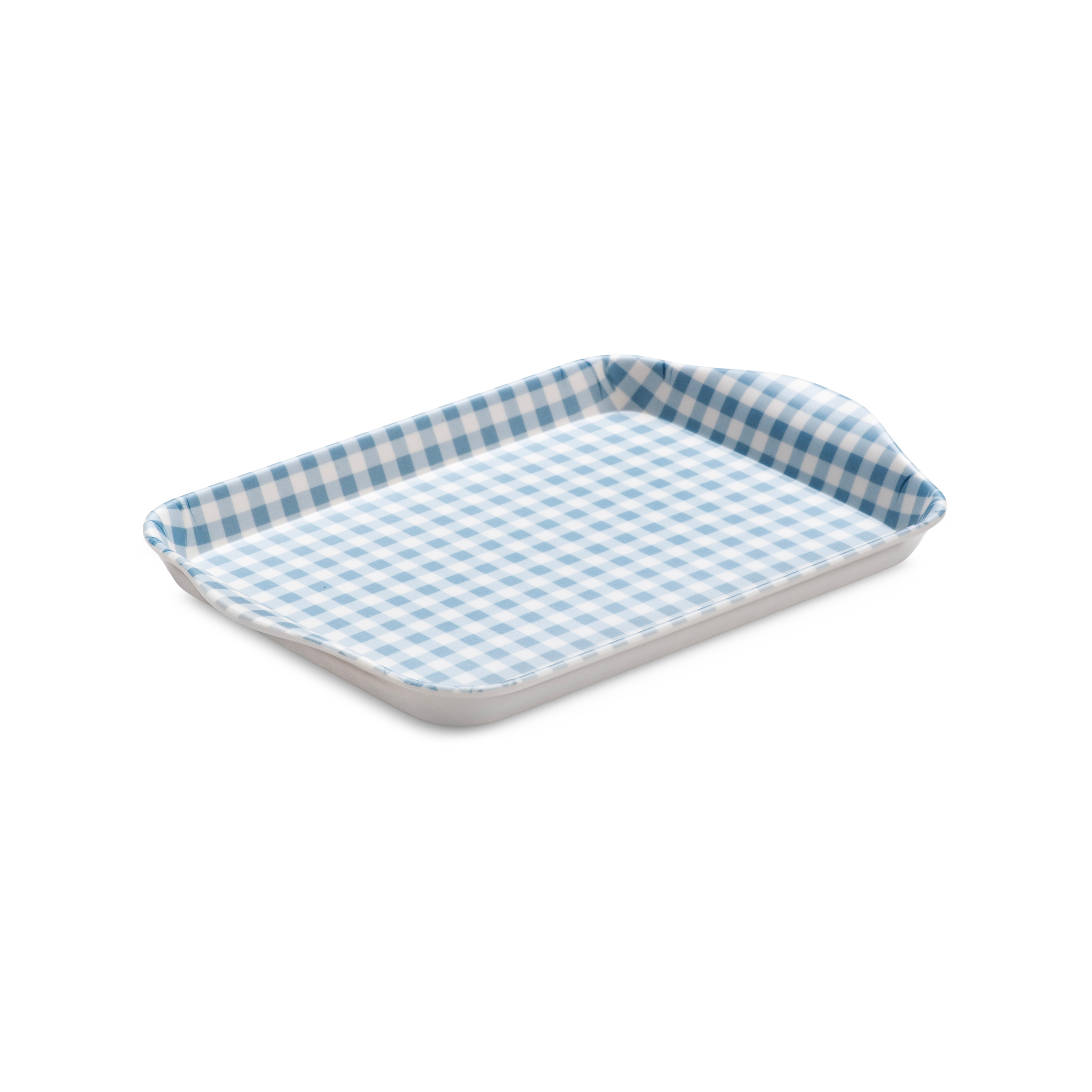 Premium Melamine Gingham Tray, Mini