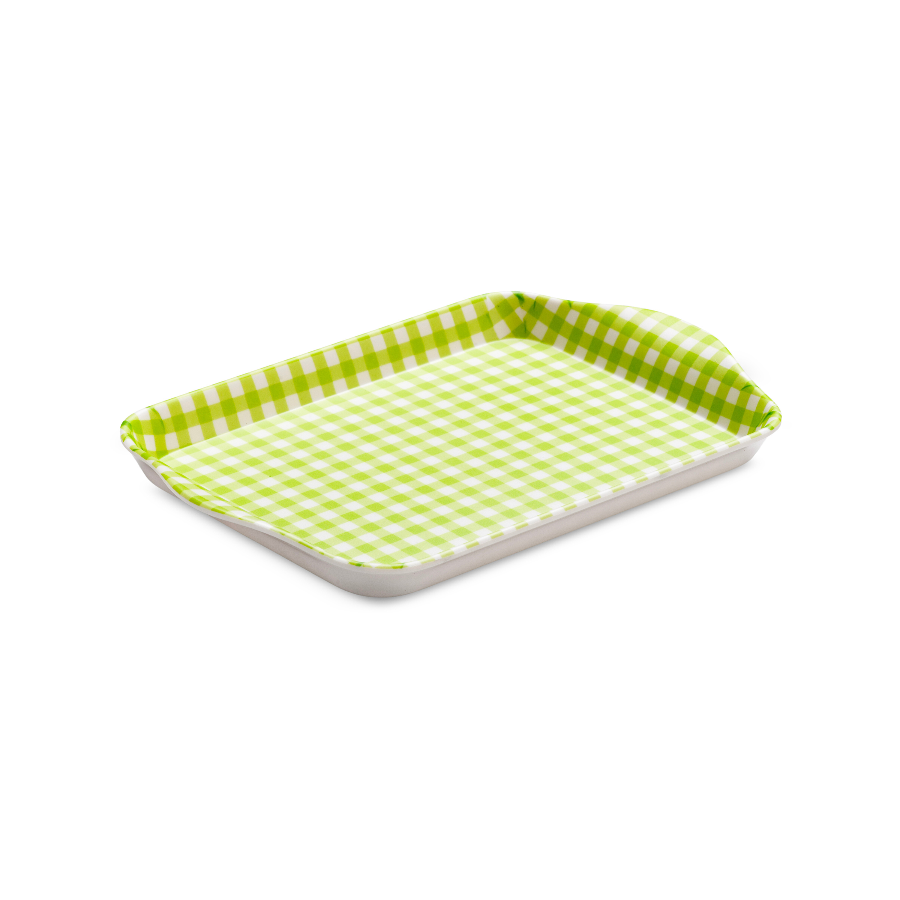 Premium Melamine Gingham Tray, Mini