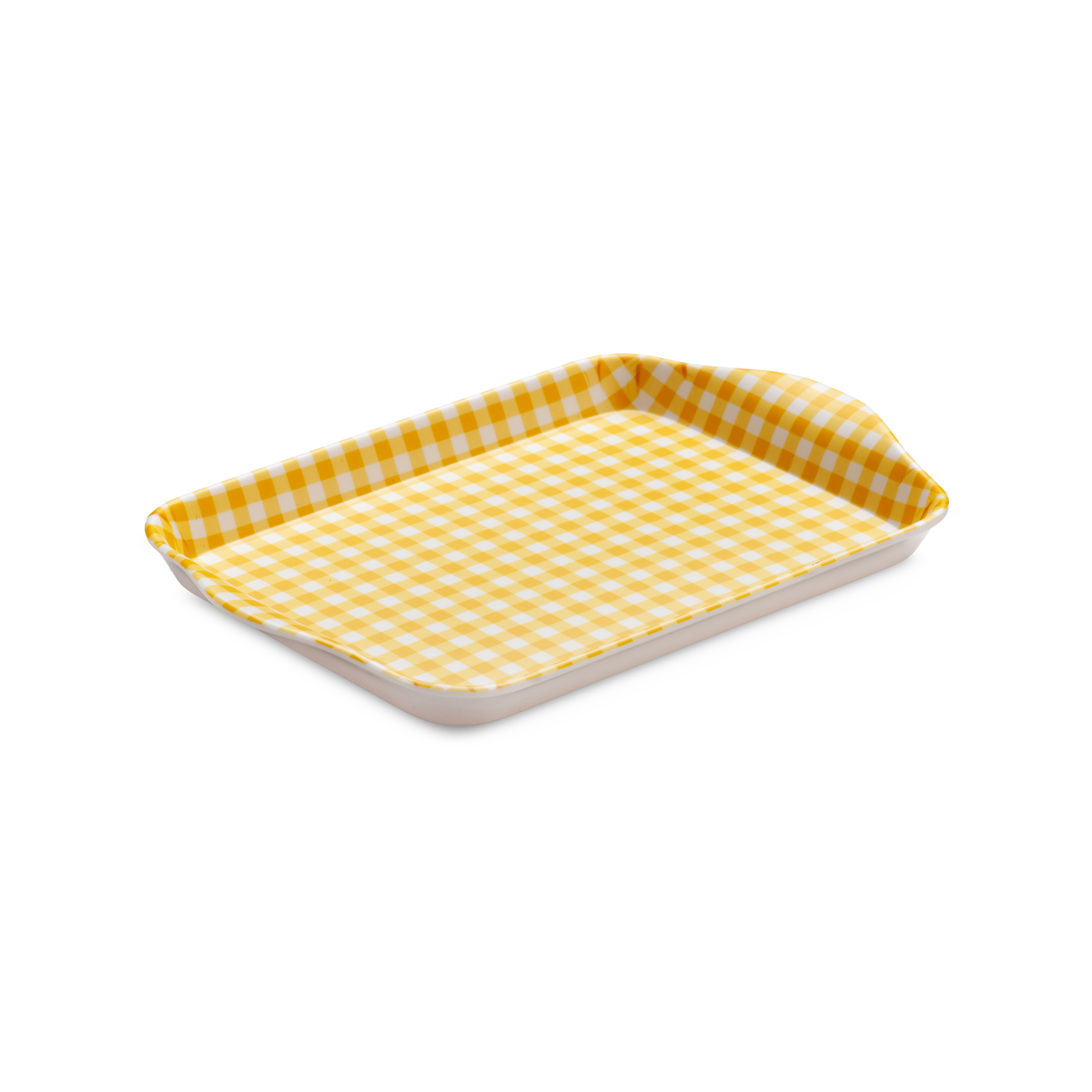 Premium Melamine Gingham Tray, Mini