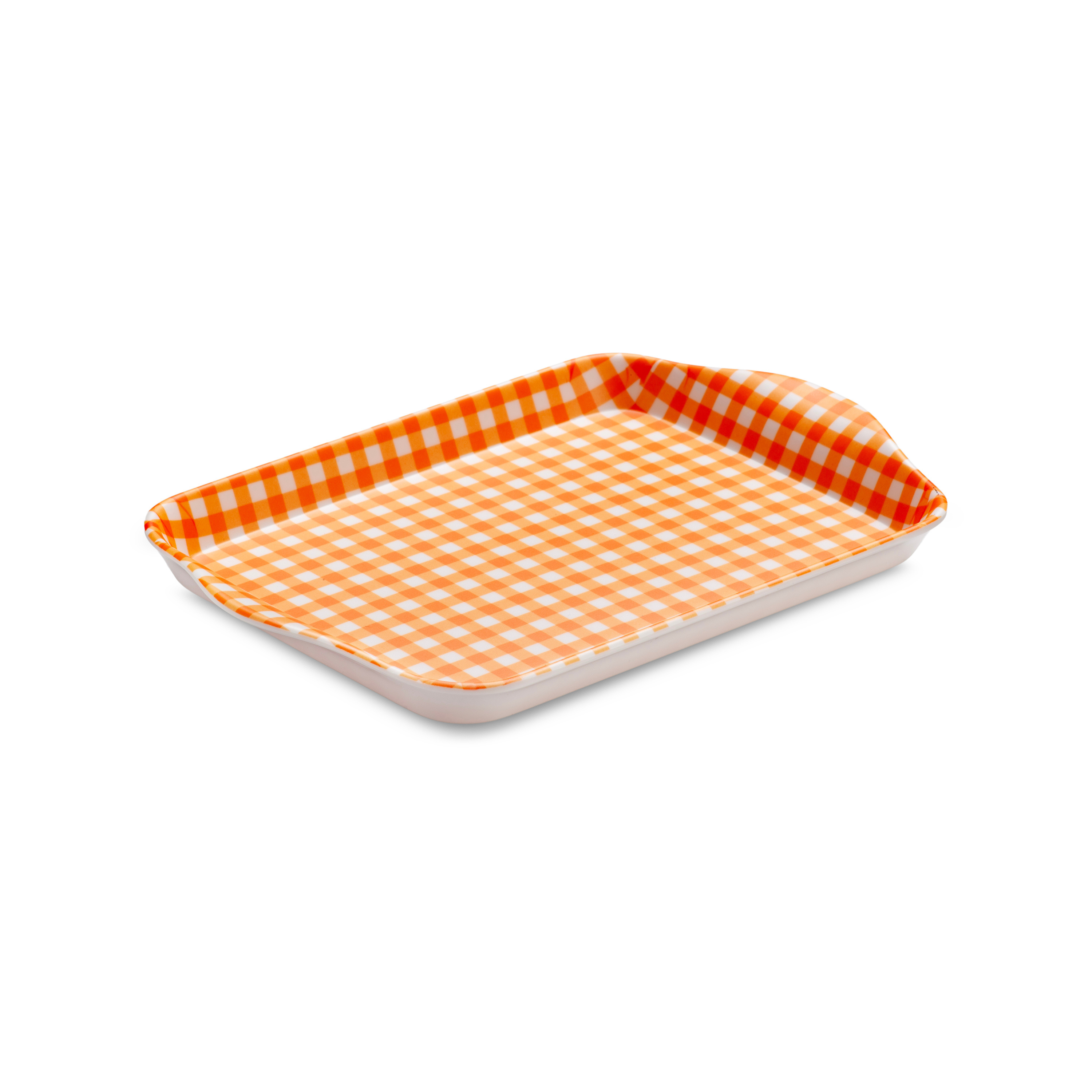 Premium Melamine Gingham Tray, Mini