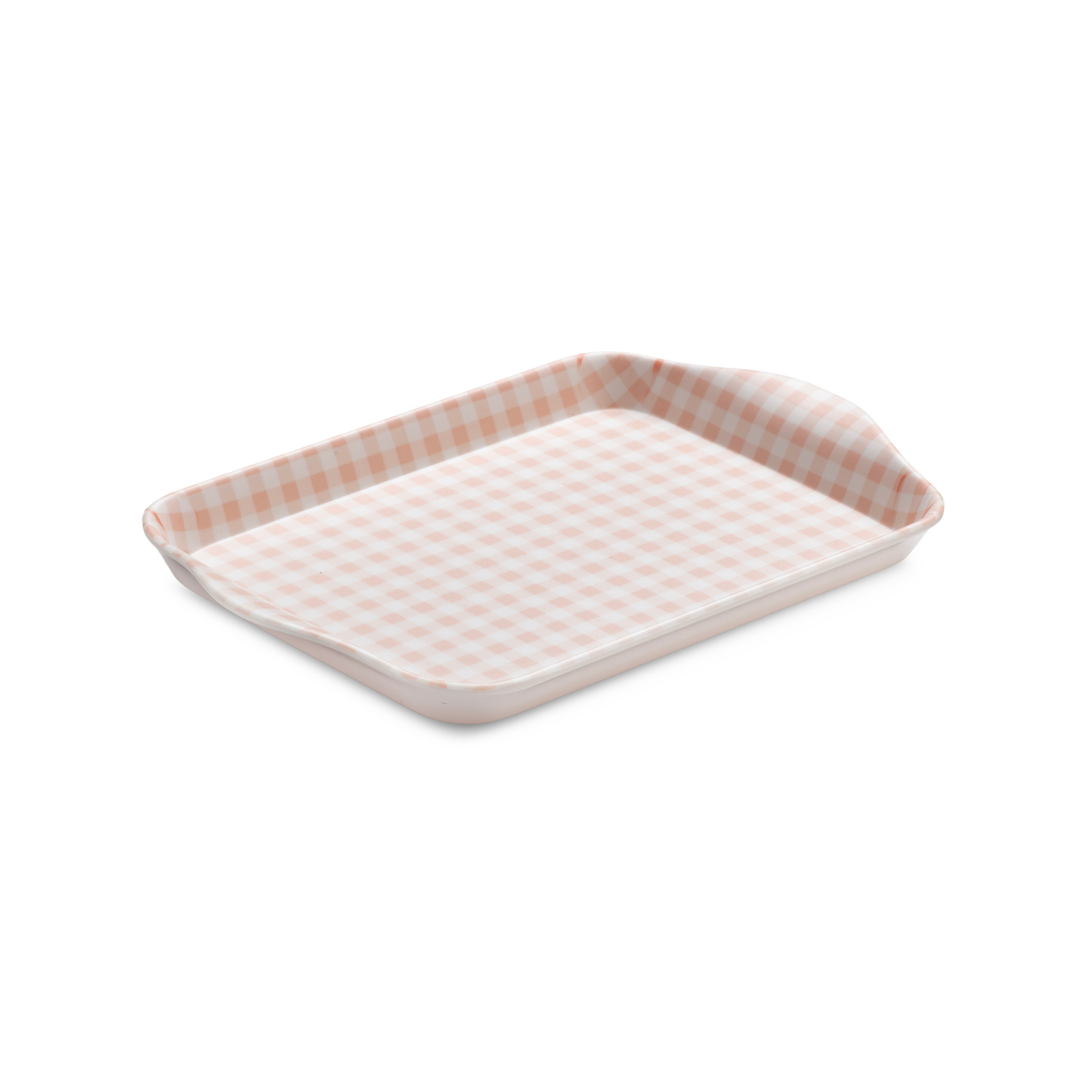 Premium Melamine Gingham Tray, Mini