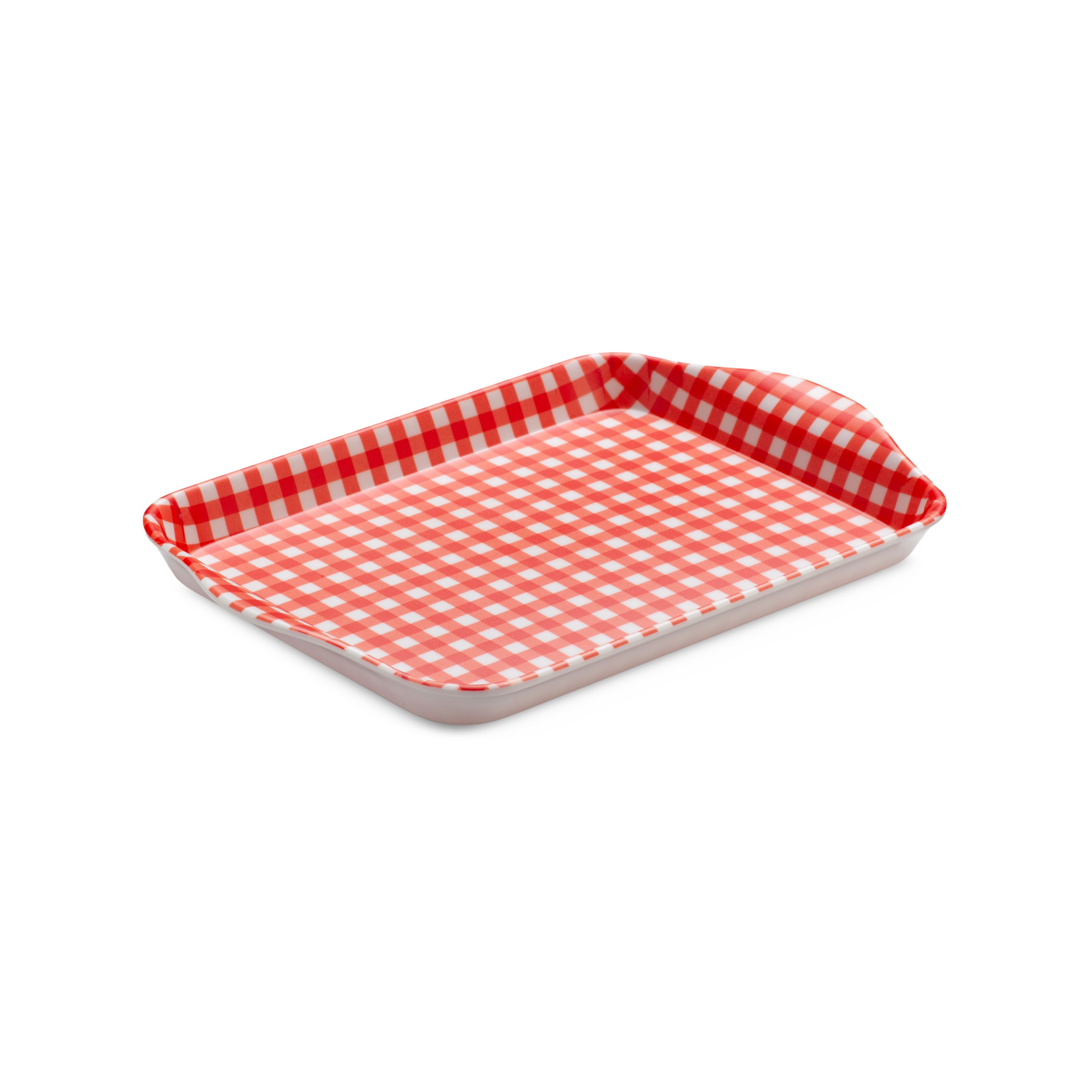 Premium Melamine Gingham Tray, Mini
