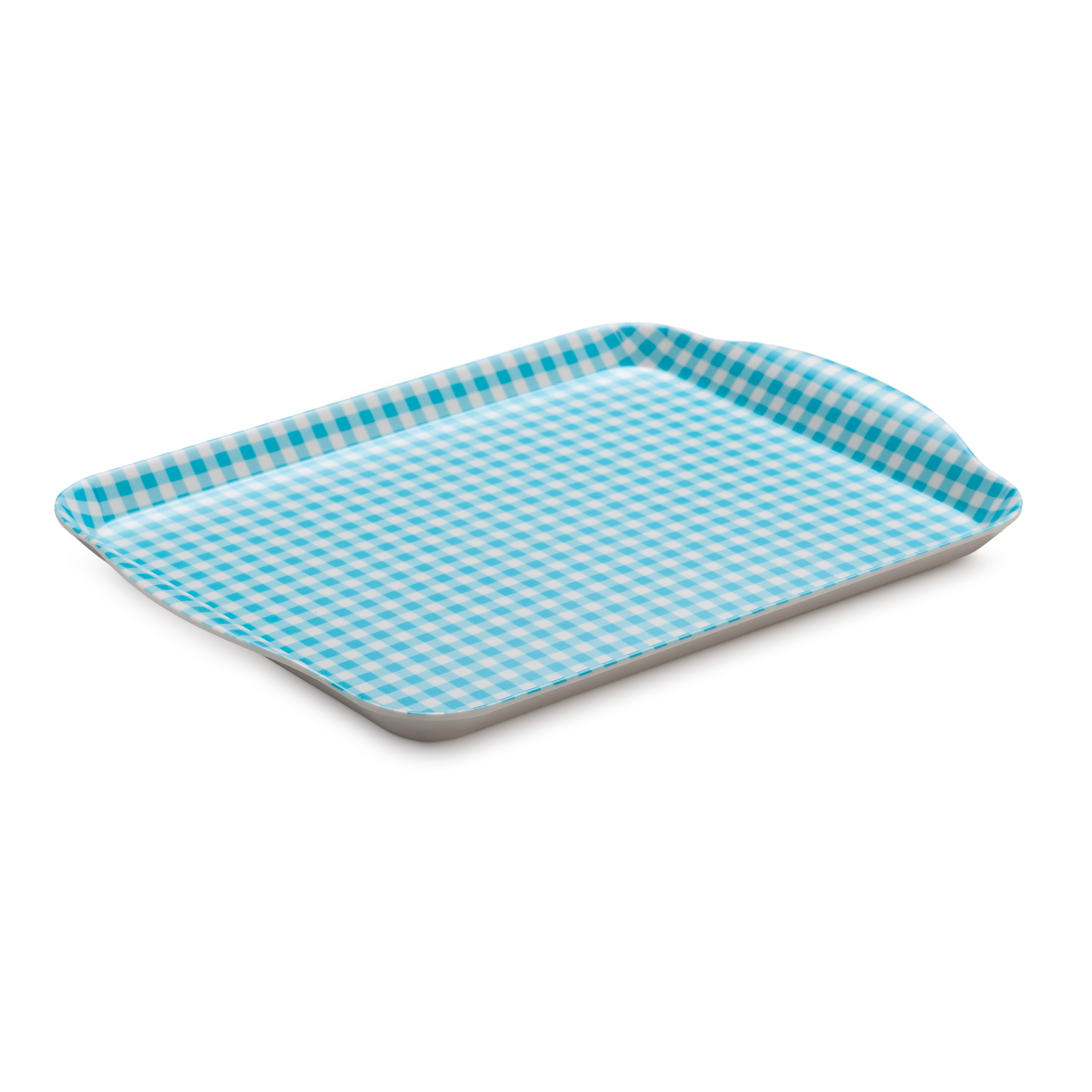 Premium Melamine Gingham Tray, 30 x 21cm