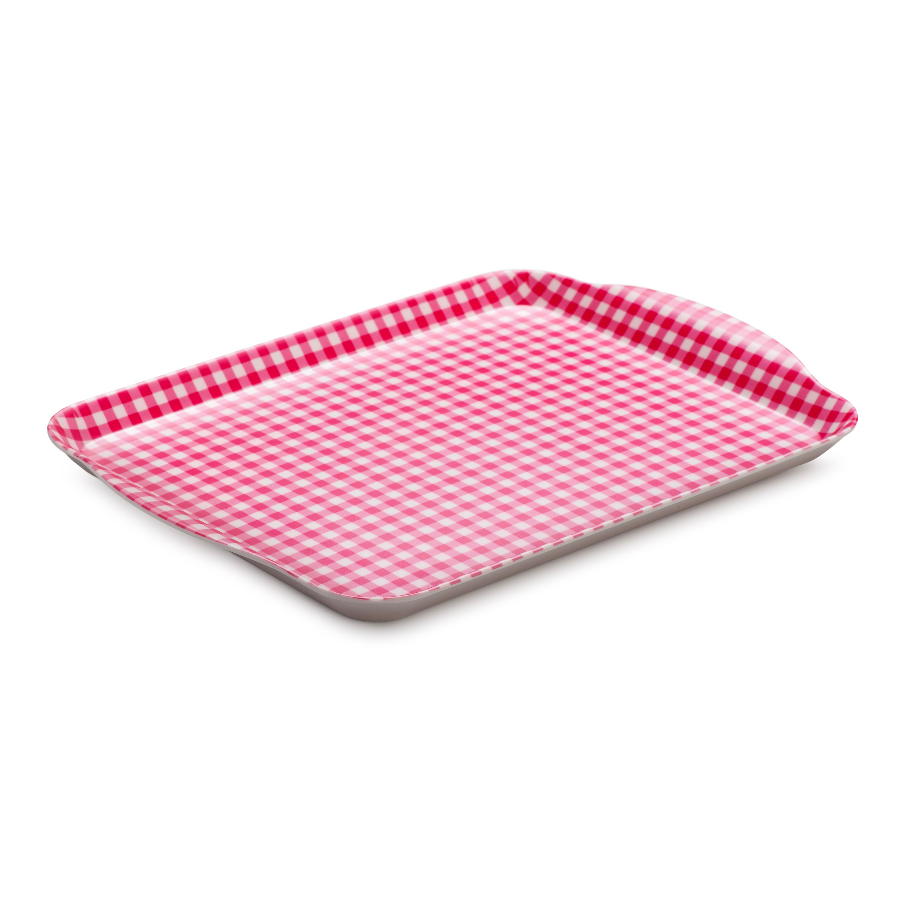 Premium Melamine Gingham Tray, 30 x 21cm