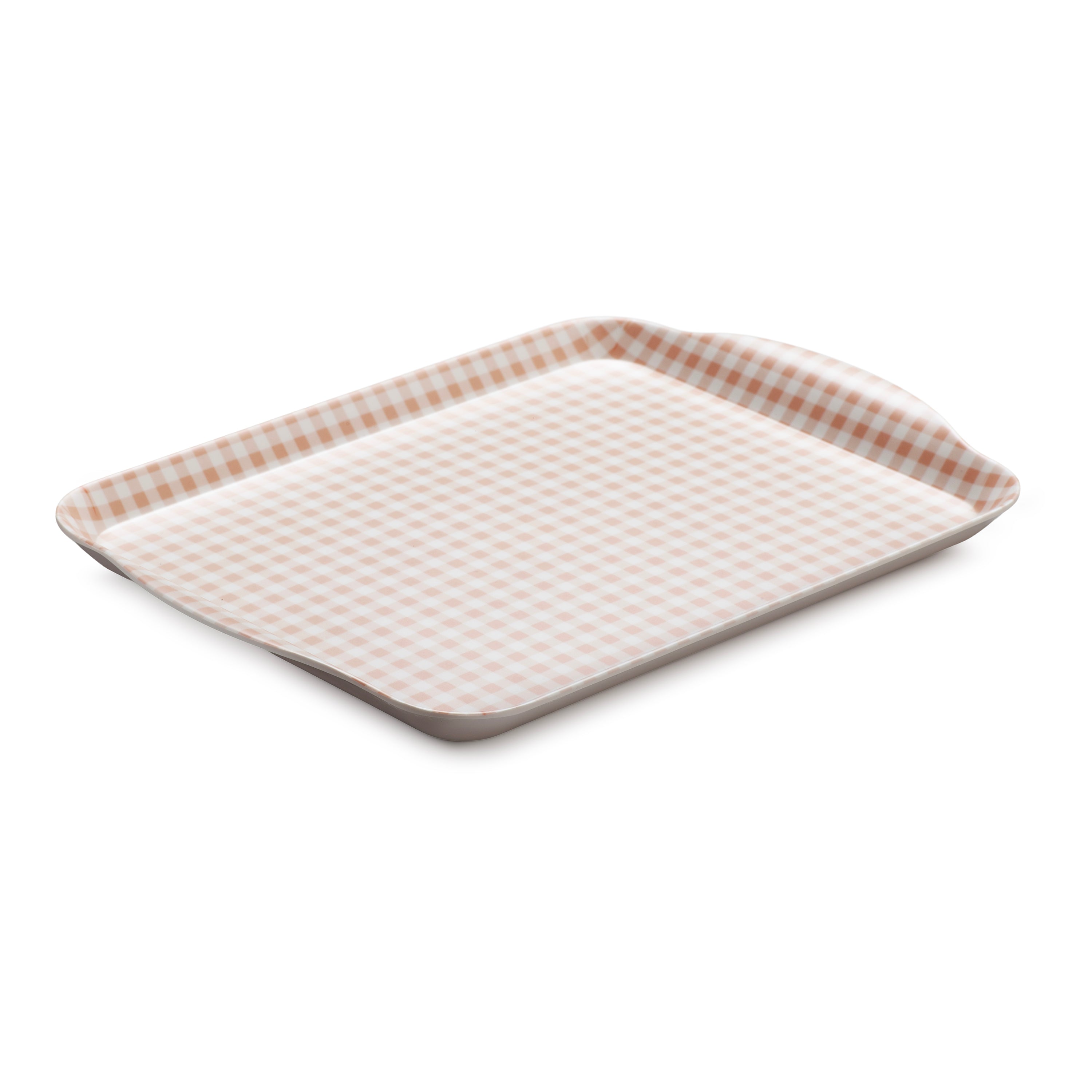 Premium Melamine Gingham Tray, 30 x 21cm