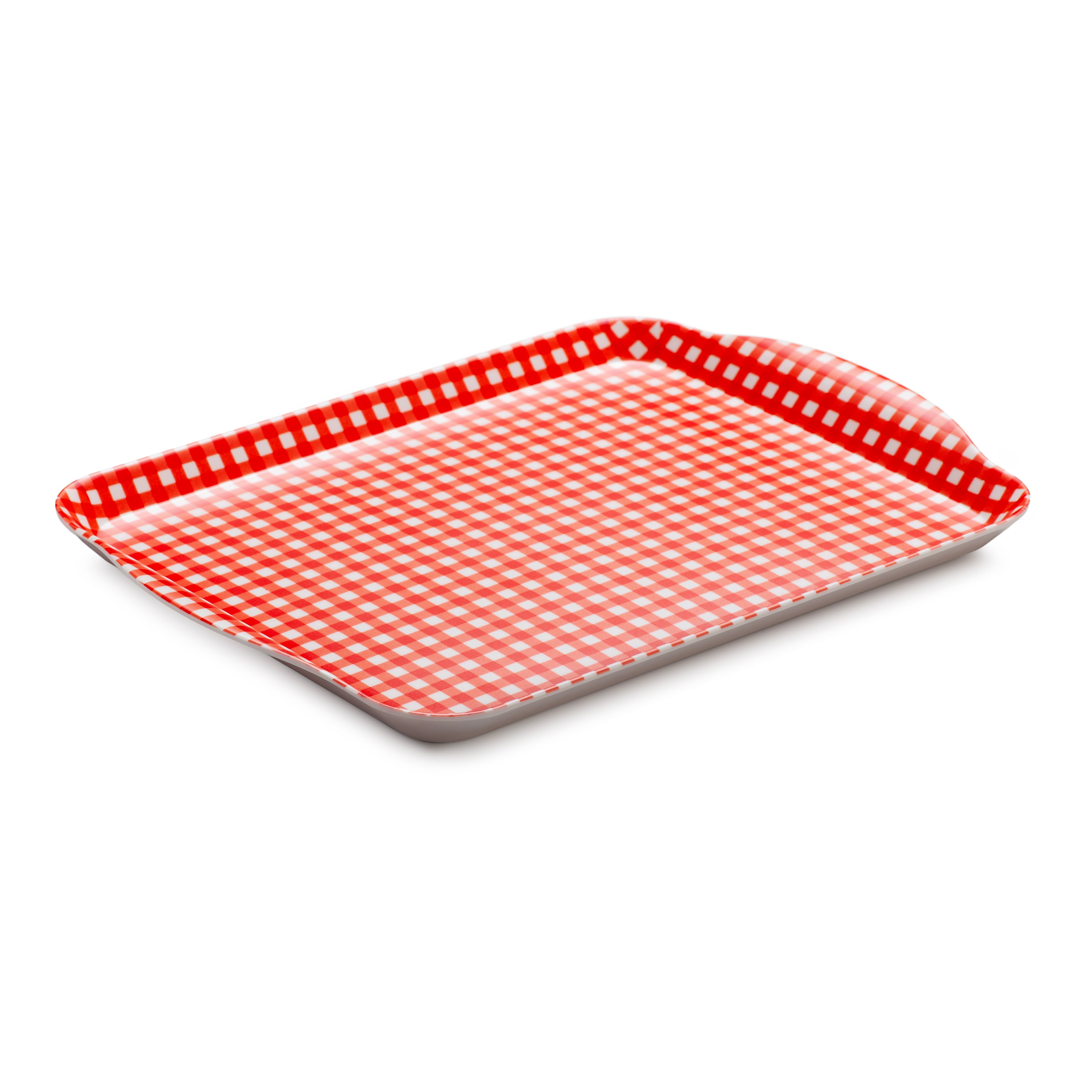 Premium Melamine Gingham Tray, 30 x 21cm