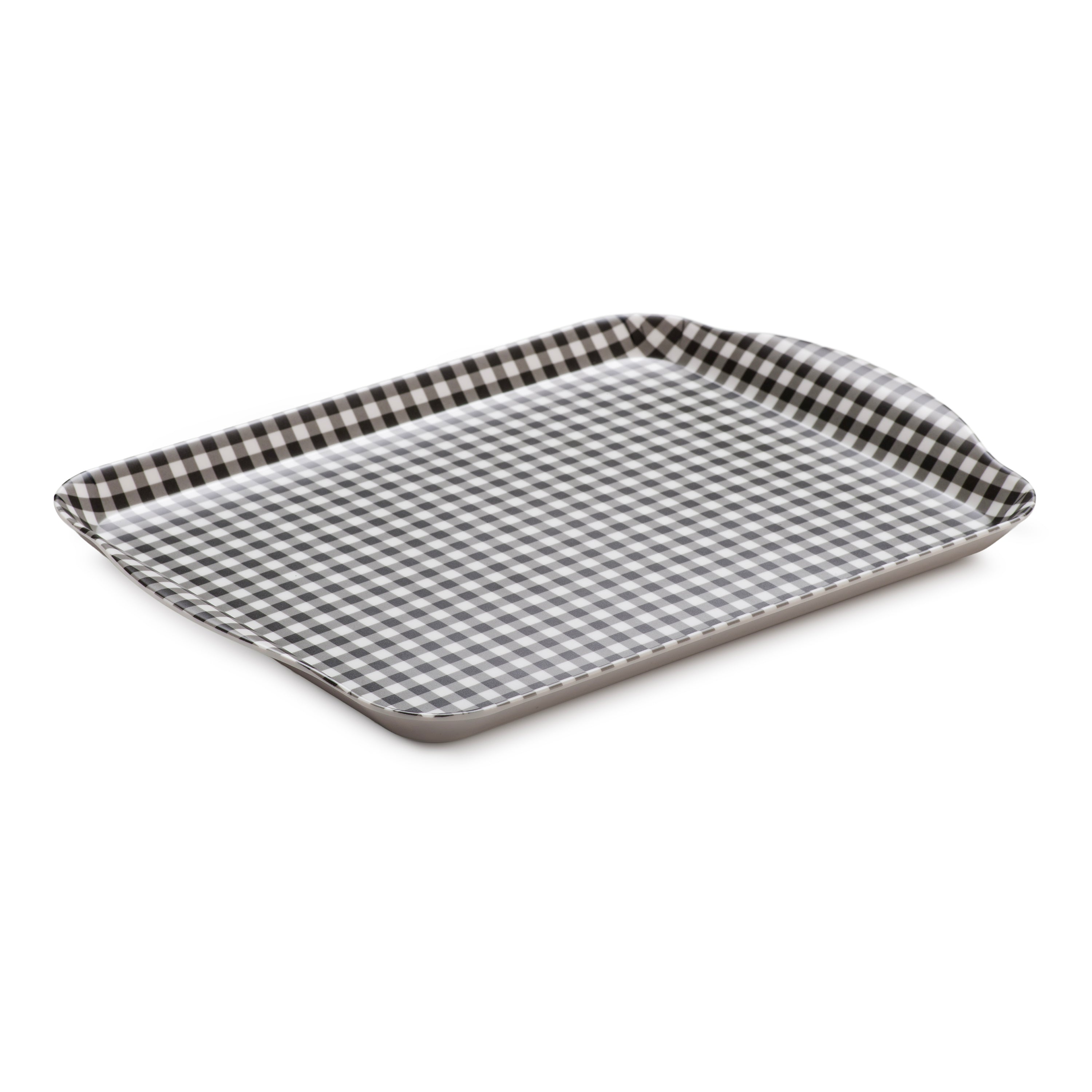 Premium Melamine Gingham Tray, 30 x 21cm
