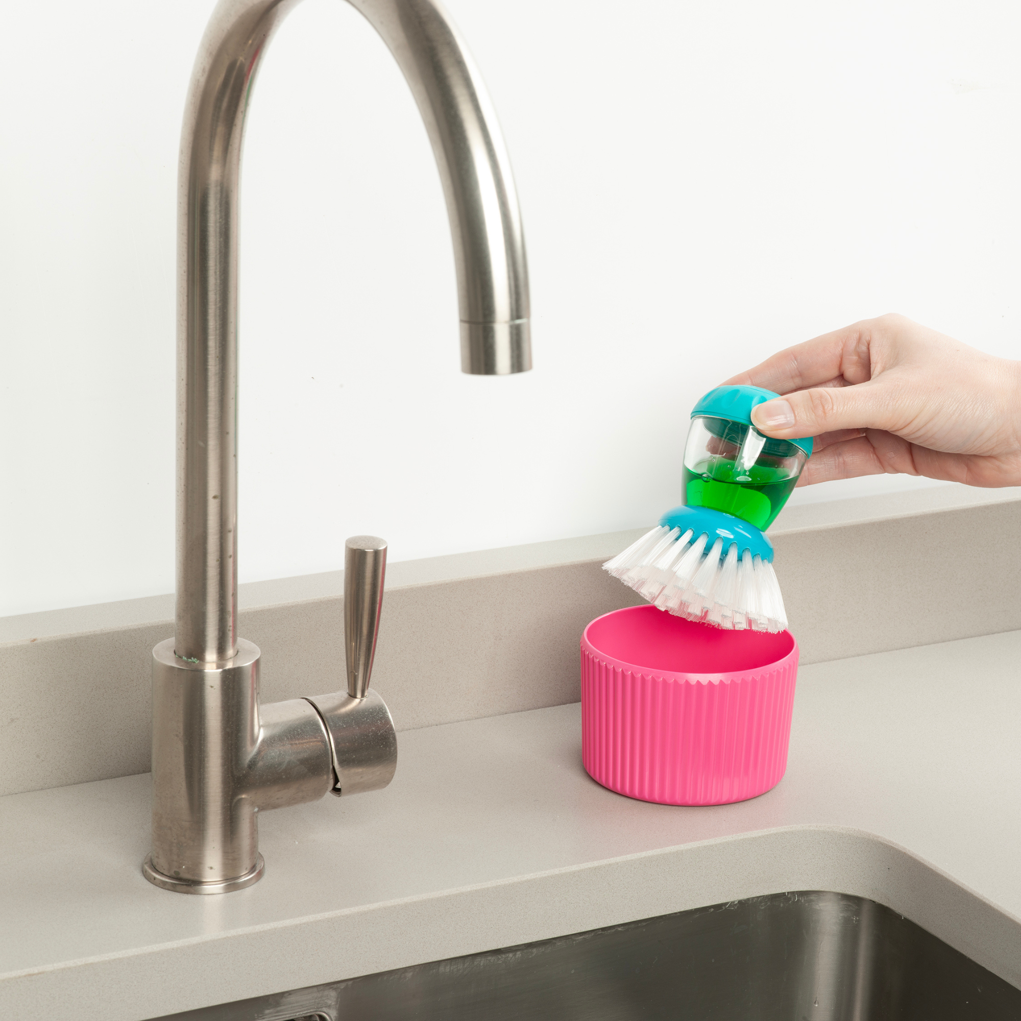 Washing Up Dish Brush & Holder Set