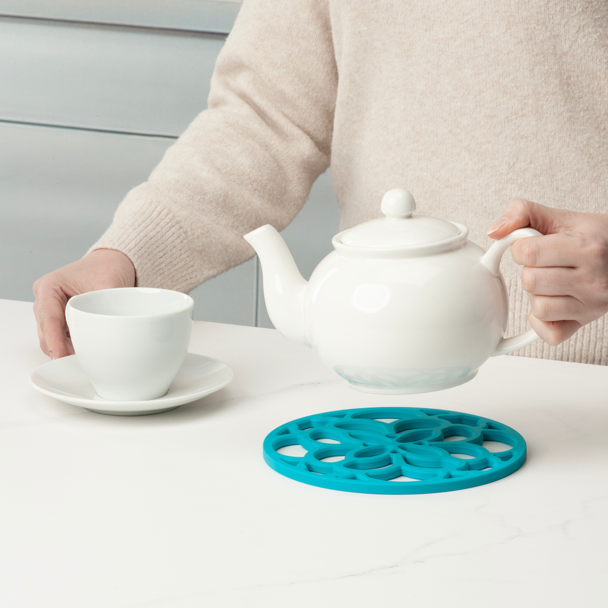 Silicone Heritage Circular Hot Mat Trivet, 18cm