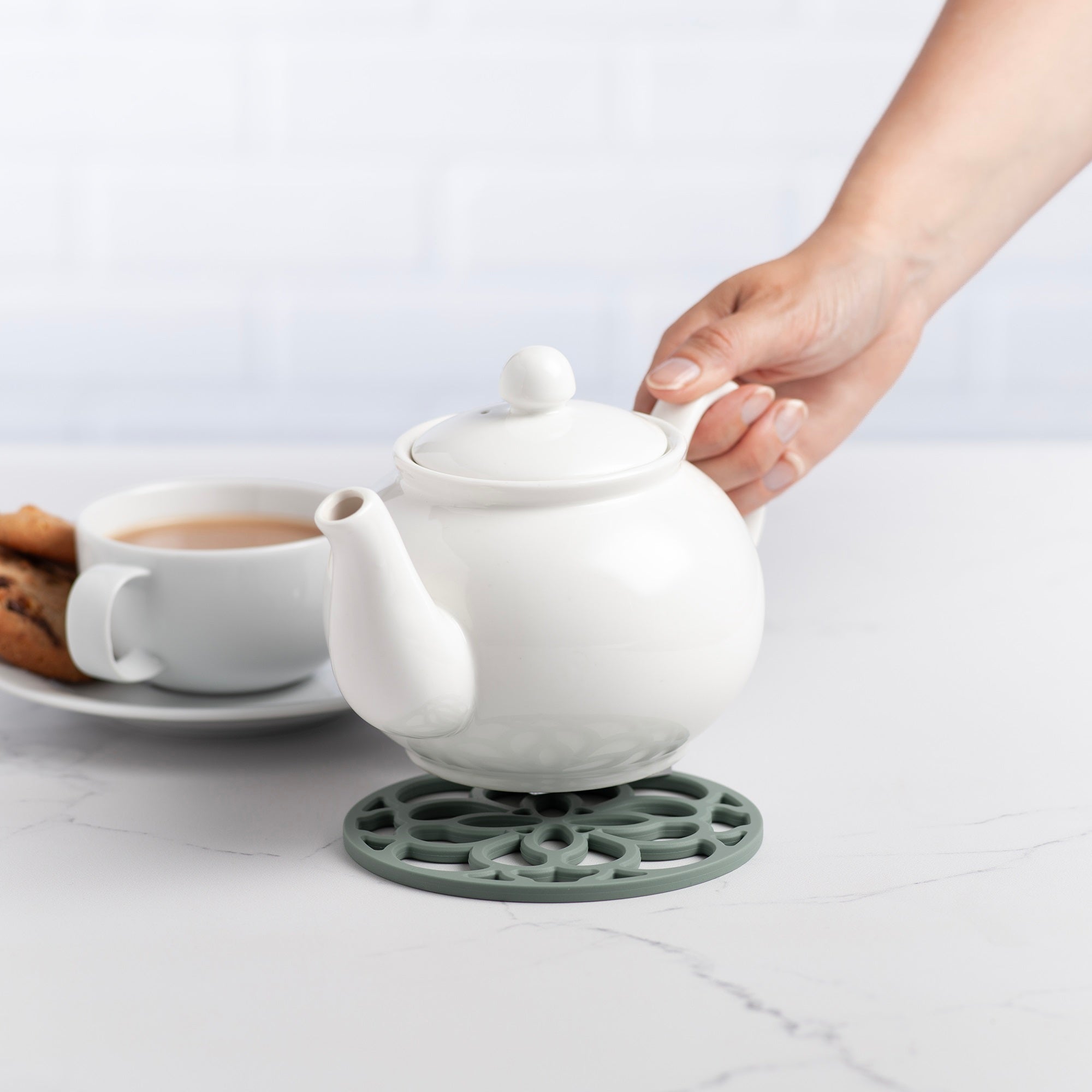 Mini Silicone Heritage Circular Hot Mat Trivet, 13cm