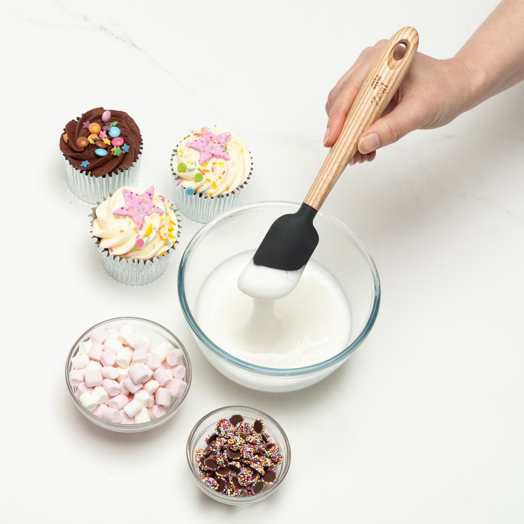 Ash Wood Handled Spatula, 19cm