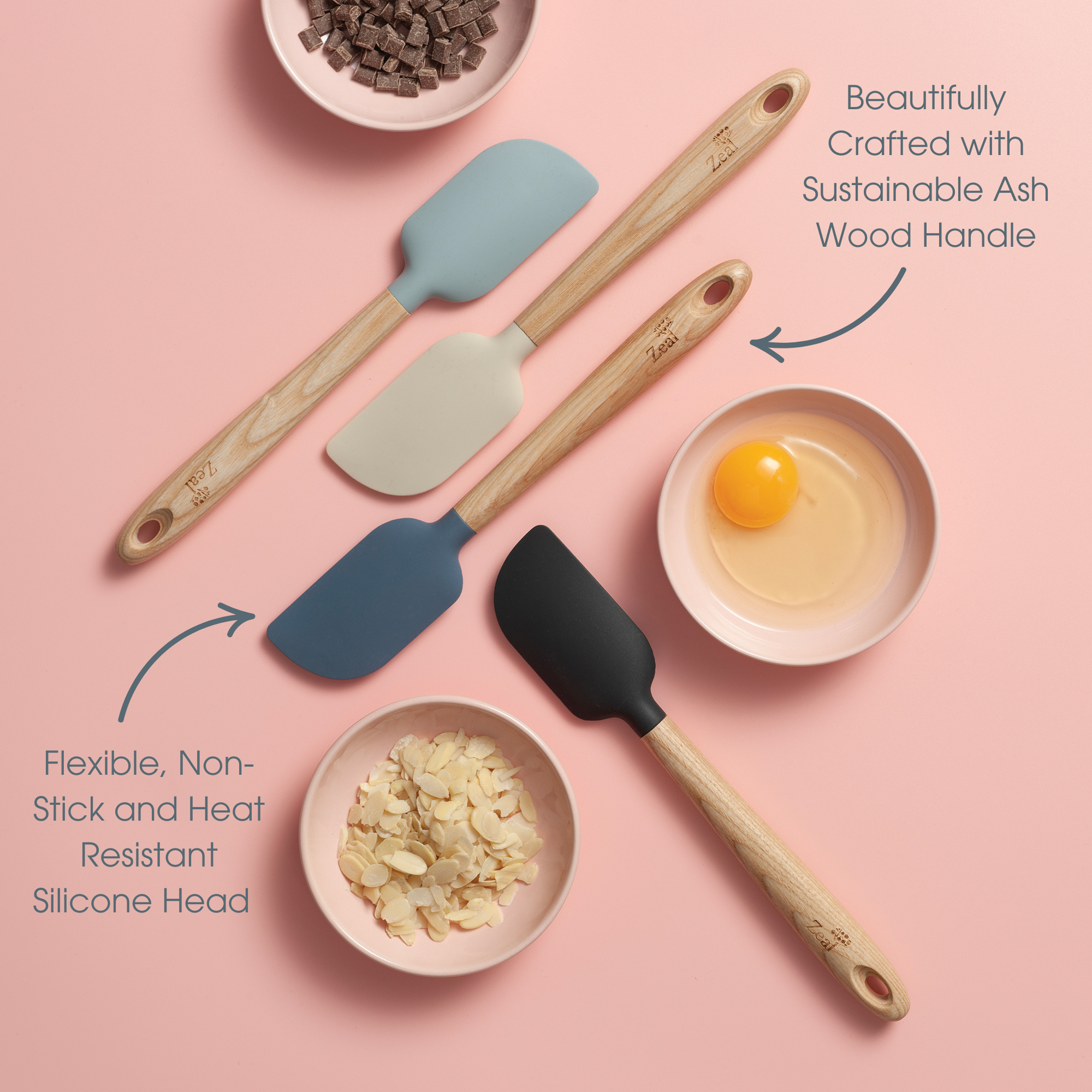 Ash Wood Handled Spatula, 25cm