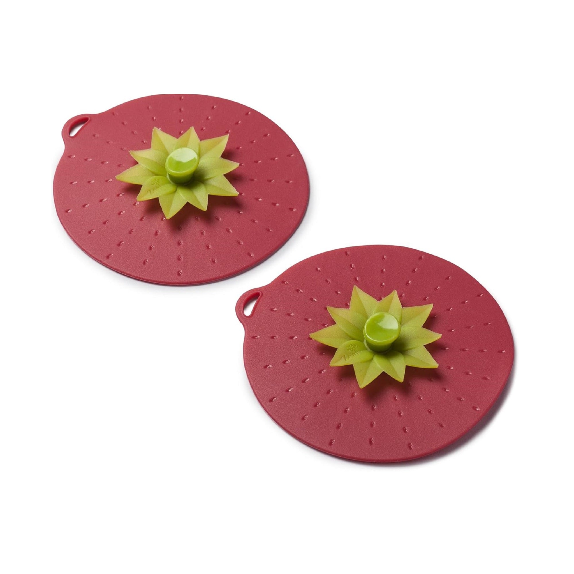 Strawberry Self Sealing Silicone Lid, Set of 2, 10cm