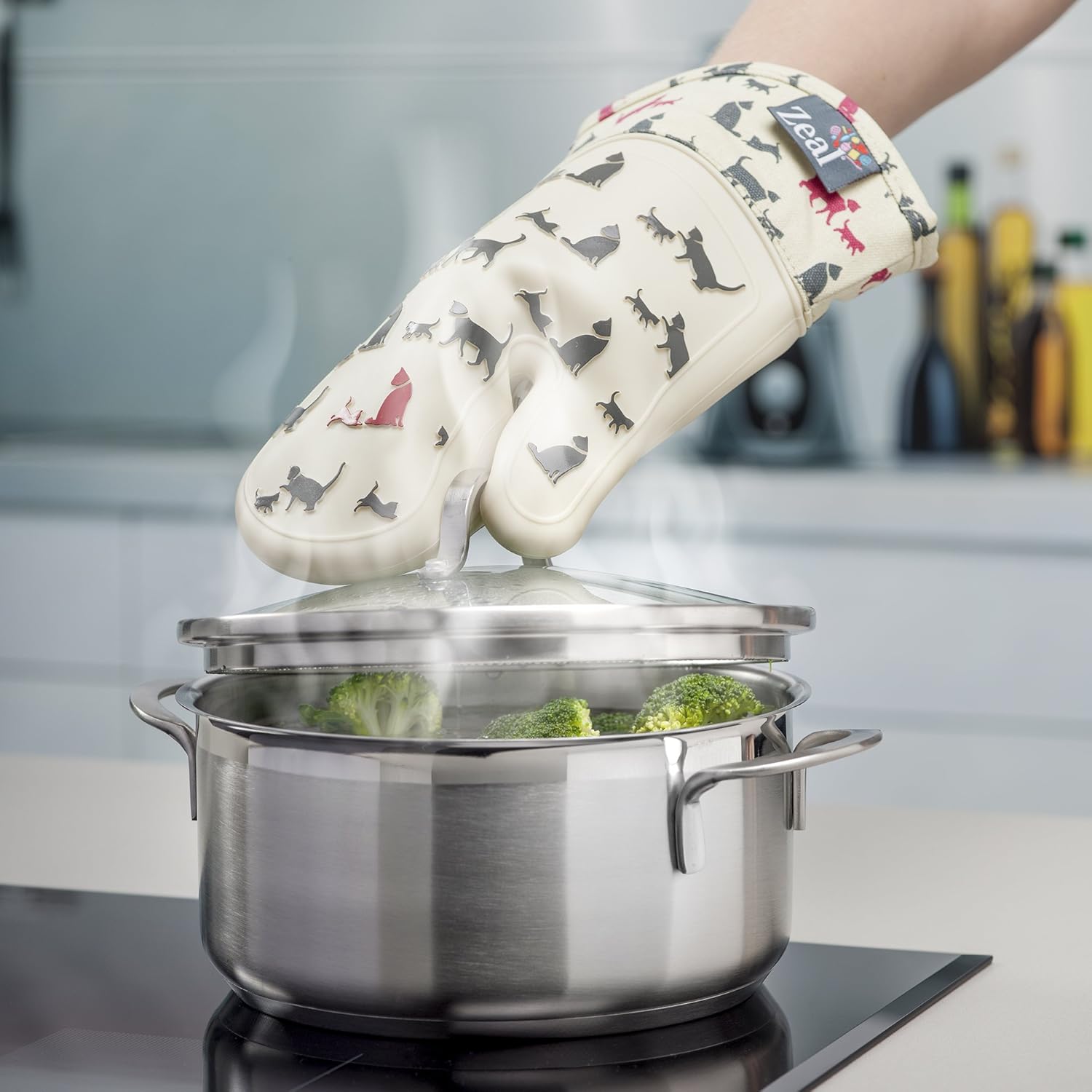 Steam Stop™ Waterproof Silicone Single Oven Glove, Animal