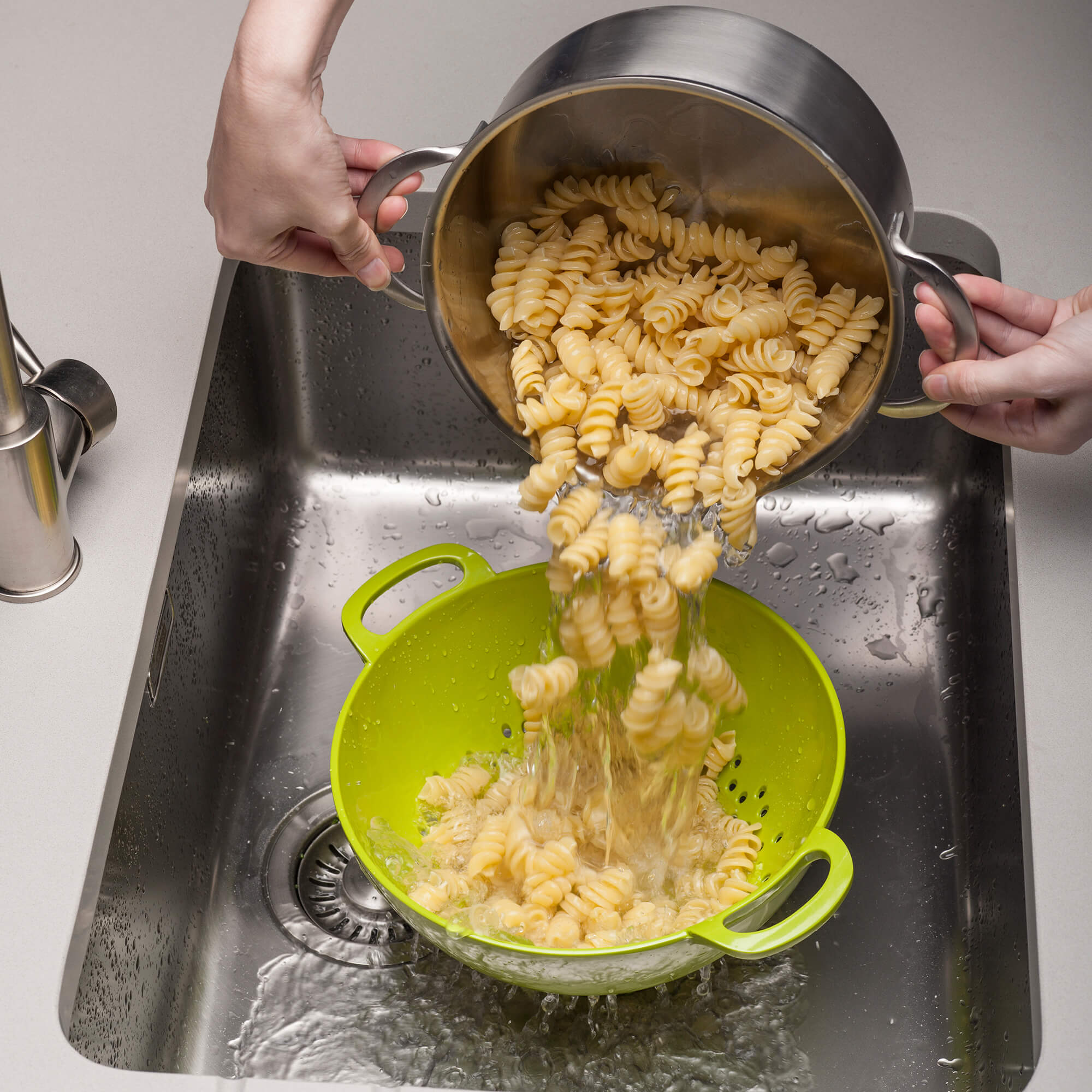 Melamine Colander draining pasta