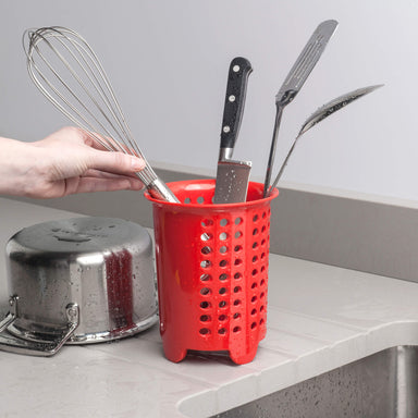 Melamine Cutlery Drainer in use
