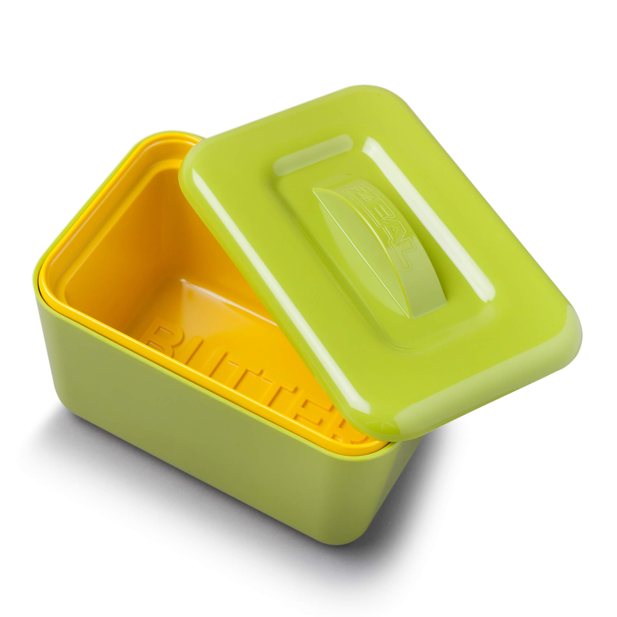 Inside of Lime Melamine Butter Dish by Zeal