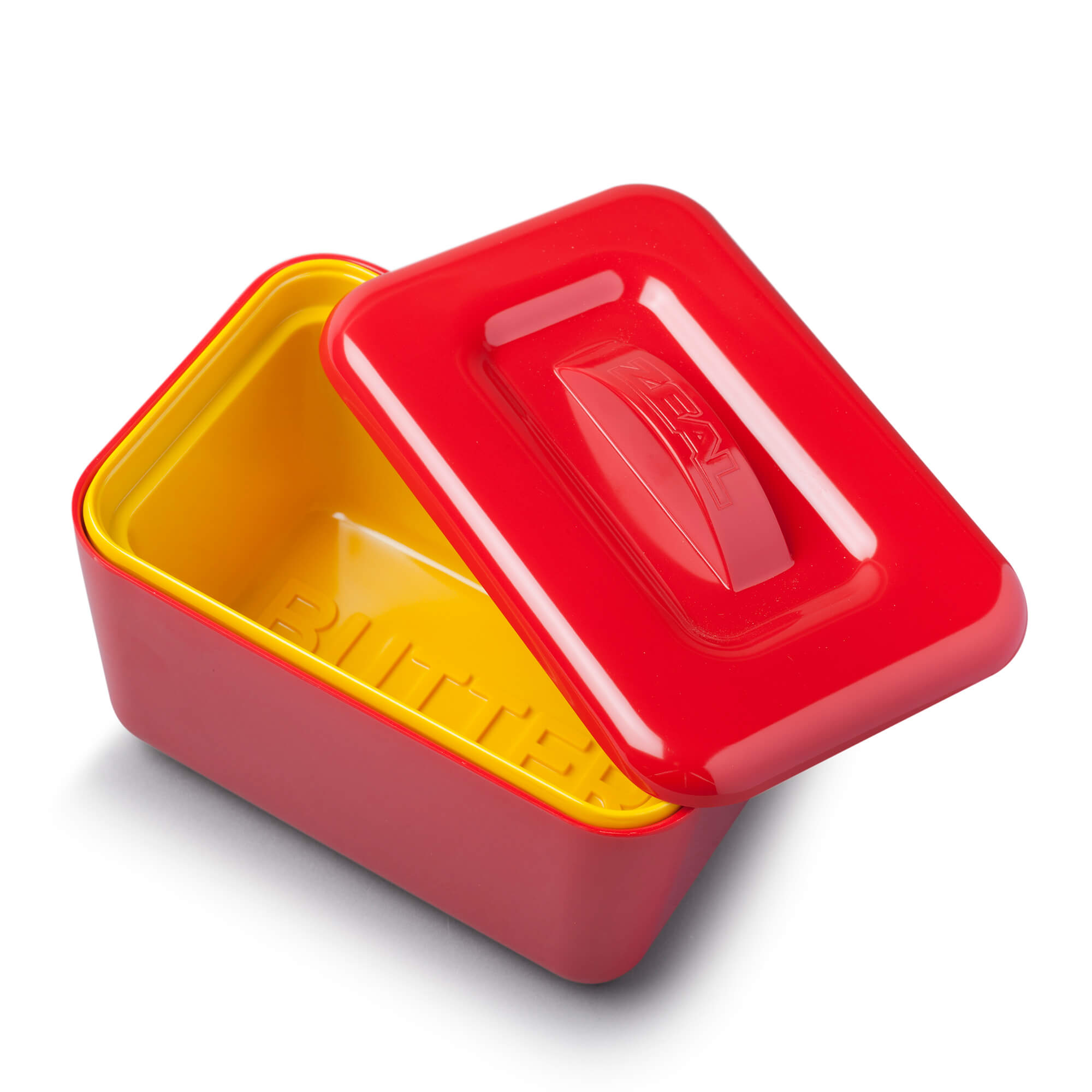 Inside of Red Melamine Butter Dish by Zeal