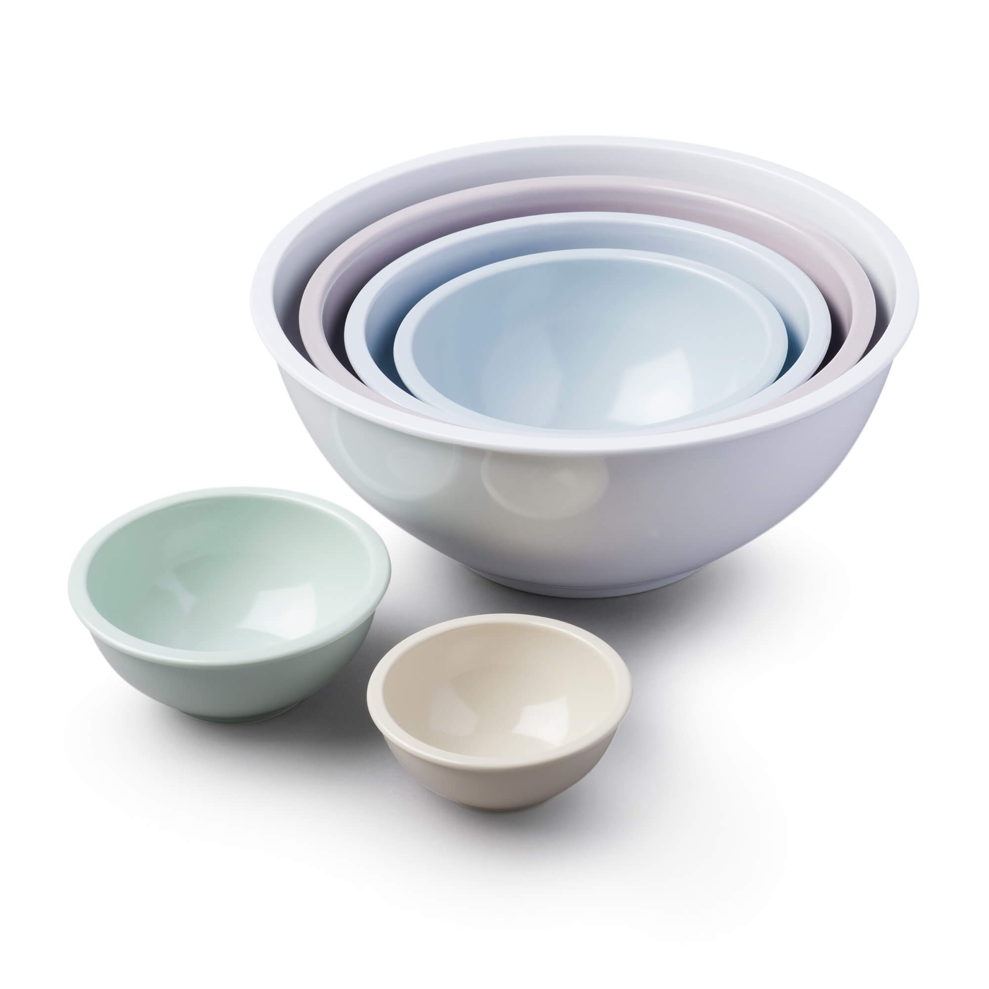 Zeal Set of 6 Melamine Round Nesting Bowls in Classic Colours