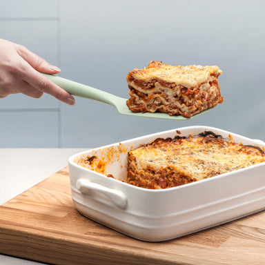 Serving lasagna with a Zeal Silicone Flexible Turner