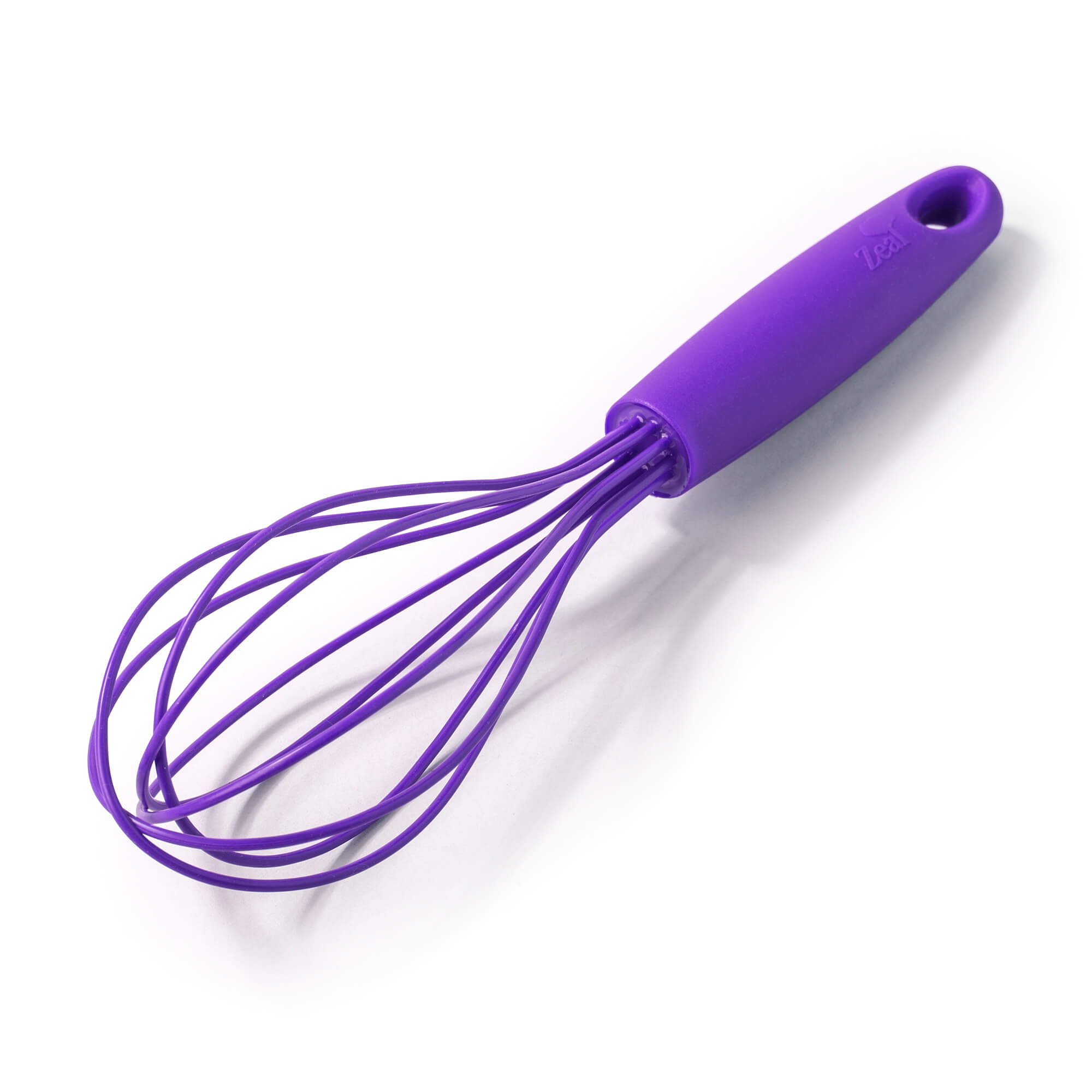 Collapsible 2-In-1 Balloon/Flat Whisk Silicone Coated Steel Wire, Purple 