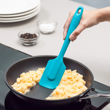Zeal Silicone Spatula in use on non stick pan
