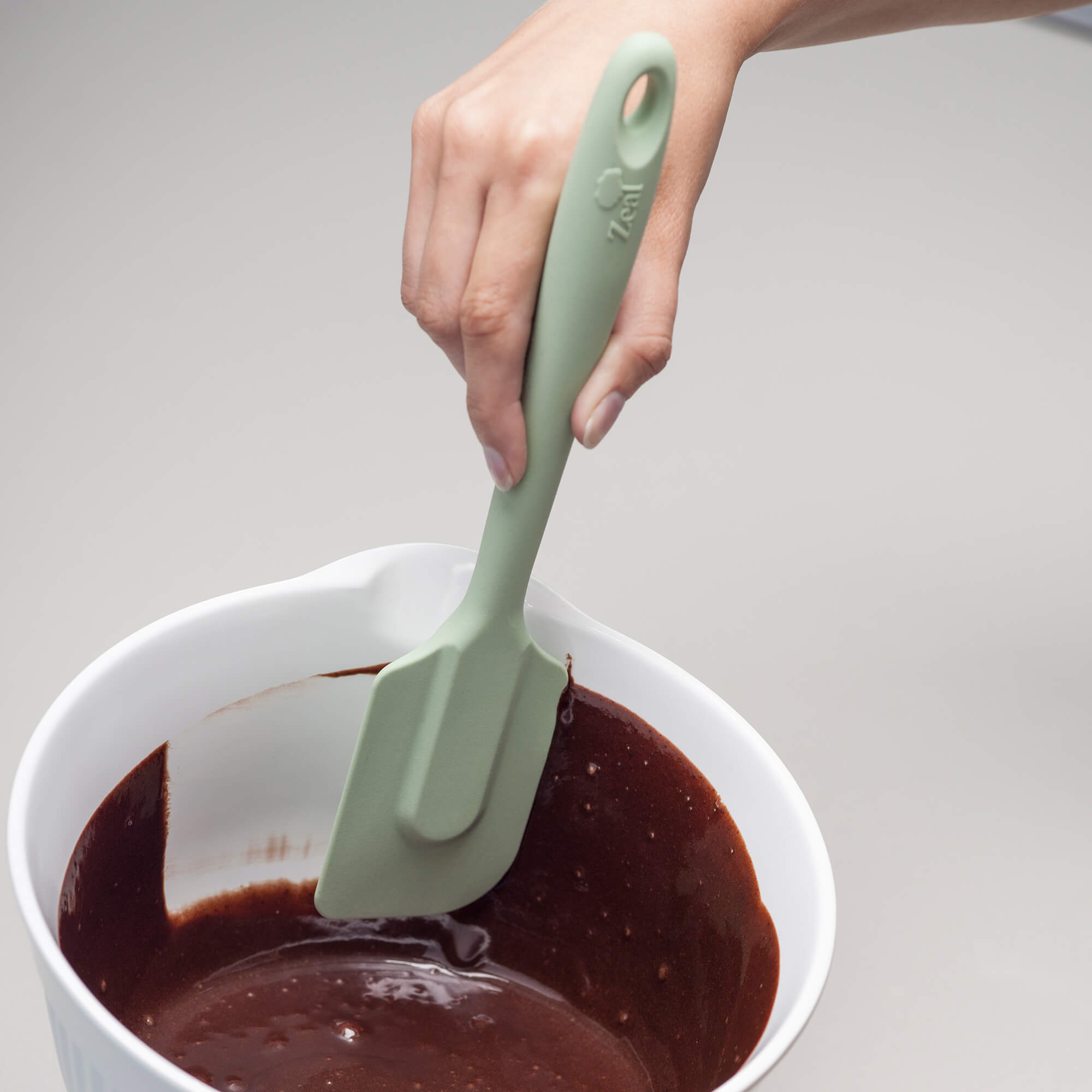 Zeal Silicone Spatula scraping bowl