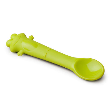Zeal Silicone Frog Baby Spoon in Lime