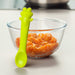 Zeal Silicone Frog Baby Spoon with pureed carrots