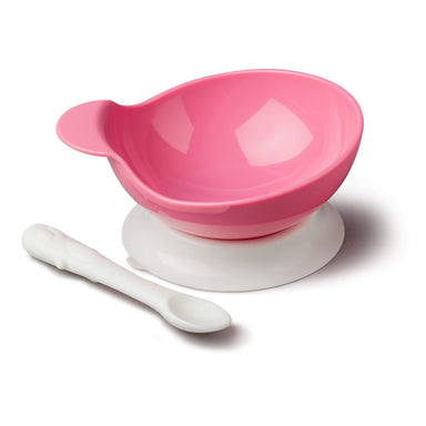 Zeal Silicone Baby Bowl and Spoon Set in Pink and White