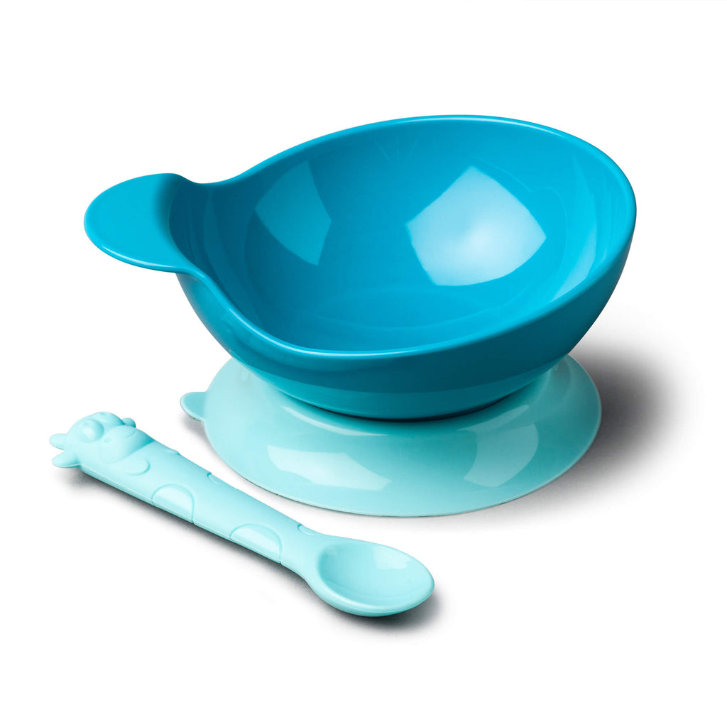 Silicone Baby Bowl & Spoon Set - Smoke