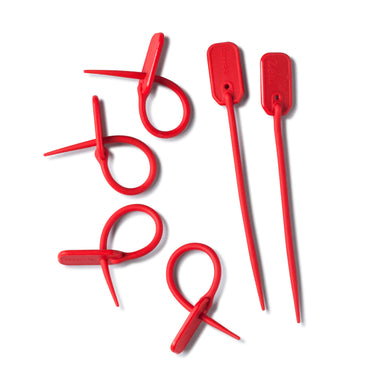 Zeal Silicone Set of 6 Small Bag Ties in Red