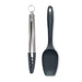 Zeal Silicone Kitchen Tongs & Spatula Spoon Set in Dark Grey
