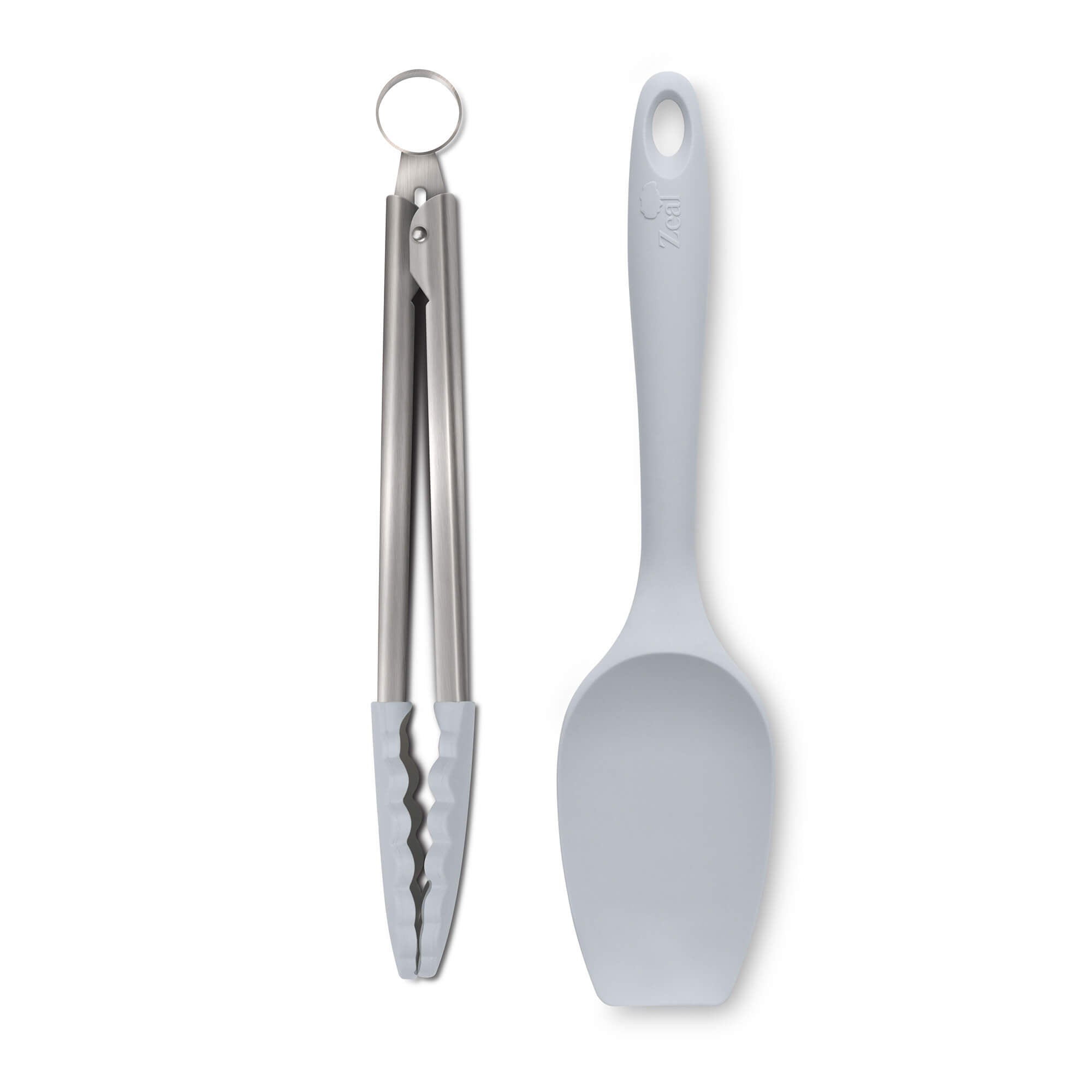 Zeal Silicone Kitchen Tongs & Spatula Spoon Set in French Grey
