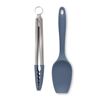 Zeal Silicone Kitchen Tongs & Spatula Spoon Set in Provence Blue