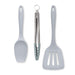 Zeal Kitchen Tongs, Slotted Turner & Spatula Spoon Set in French Grey
