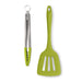 Zeal Silicone Kitchen Tongs & Slotted Turner Set in Lime