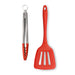 Zeal Silicone Kitchen Tongs & Slotted Turner Set in Red