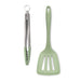 Zeal Silicone Kitchen Tongs & Slotted Turner Set in Sage Green