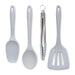 Zeal Kitchen Tongs, Slotted Turner, Spoon & Spatula Spoon Set in French Grey