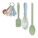 Zeal Silicone Measuring Spoons, Spatula, Traditional Spoon & Whisk Set in Sage Green