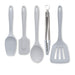 Zeal Kitchen Tongs, Slotted Turner, Spoon, Spatula Spoon & Spatula Set in French Grey