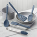 Zeal Kitchen Tongs, Slotted Turner, Spoon, Spatula Spoon & Spatula Set in Provence Blue