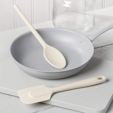 Zeal Silicone Spatula & Traditional Spoon Set in Cream