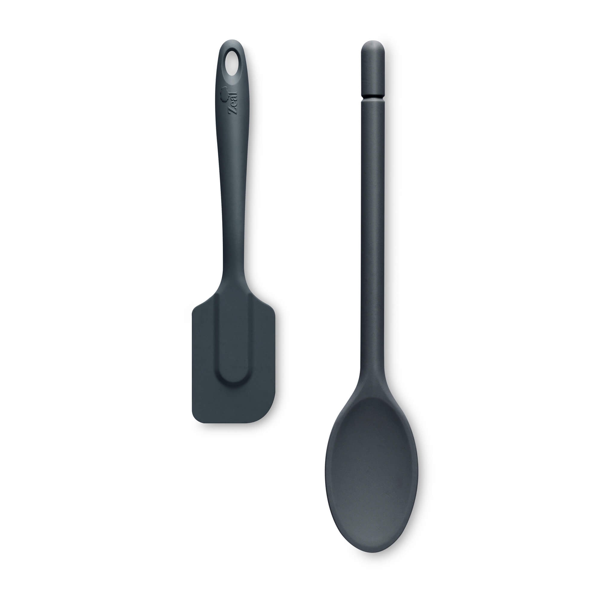 Zeal Silicone Spatula & Traditional Spoon Set in Dark Grey