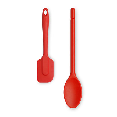 Zeal Silicone Spatula & Traditional Spoon Set in Red